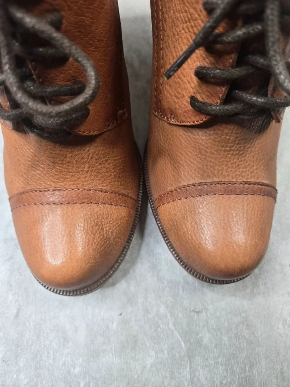 Lace Up Oxford Pump 8.5 Brown Leather Heeled Dress Shoe Academia Retro Victorian - Picture 10 of 12
